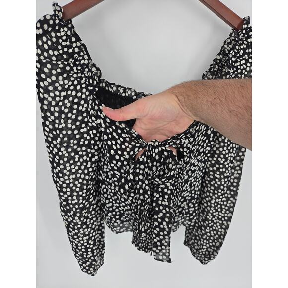 Reformation Bacio Top in Pearls Squared Neck Blouse Women's 4 - Picture 8 of 12